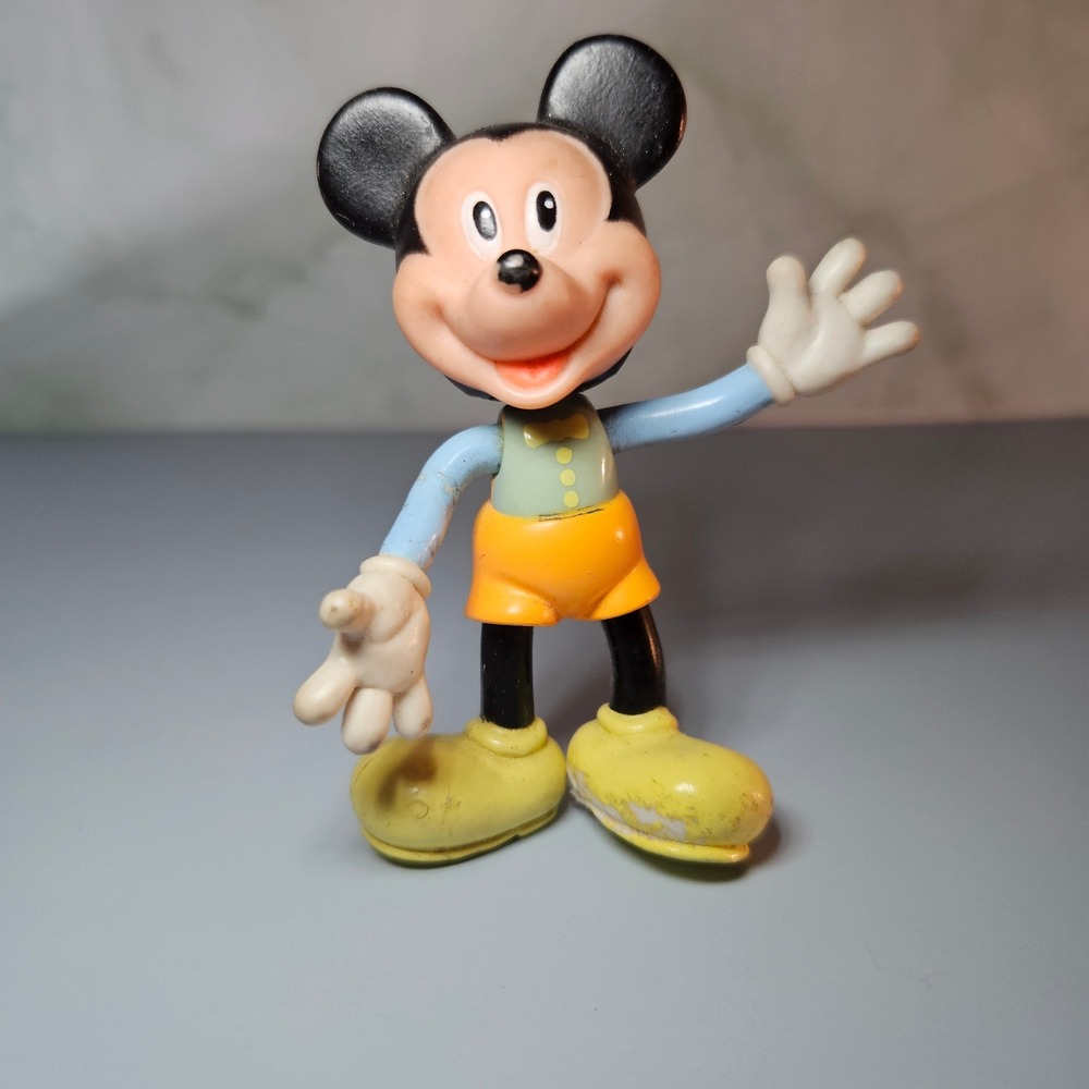 Disney Mickey‎ Mouse Figurine Waving Hand Vintage Toy Collectible